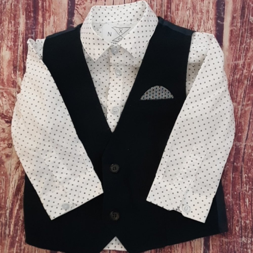 Next Direct dressy shirt & vest set sz 12-18m